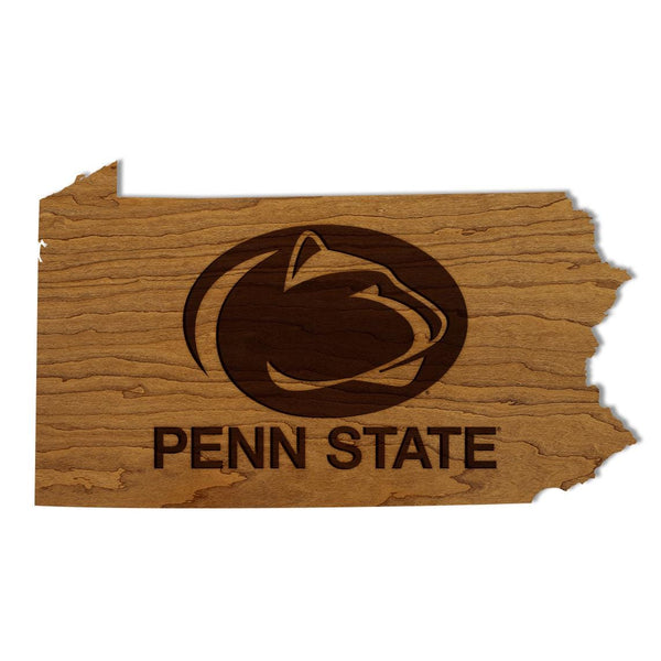 Penn State Nittany Lions on State Wall Hanging – Crafted from Cherry and  Maple Wood - Penn State Nittany Lions