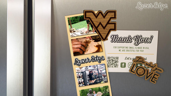 West Virginia University Flying WV Magnet - Crafted from Cherry or Maple Wood - West Virginia Mountaineers