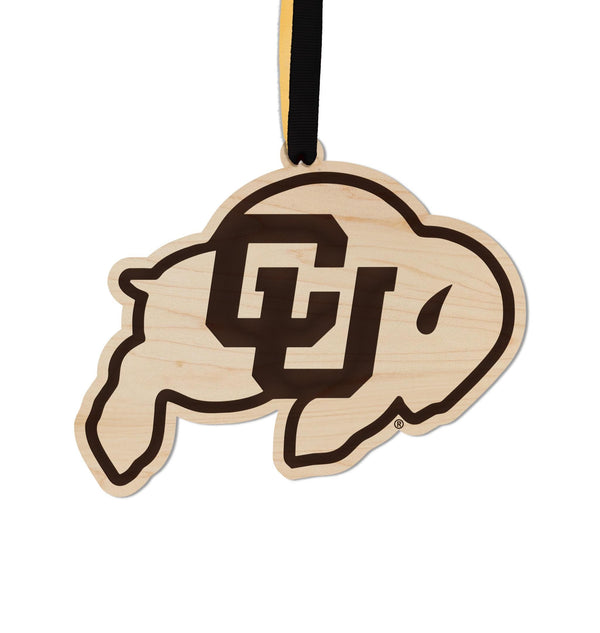 University of Colorado Buffaloes Ornament – Crafted from Cherry and Maple Wood – Colorado Buffaloes
