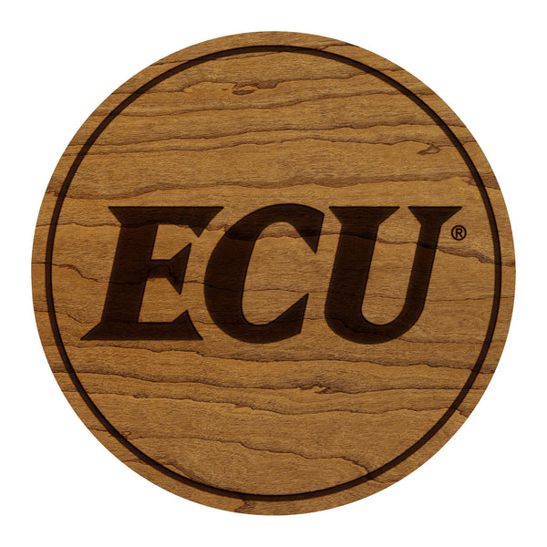 East Carolina University ECU Coaster – Crafted from Cherry or Maple Wood – ECU Pirates
