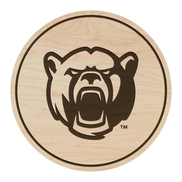 Baylor University Bear Coaster – Crafted from Cherry or Maple Wood – Baylor Bears
