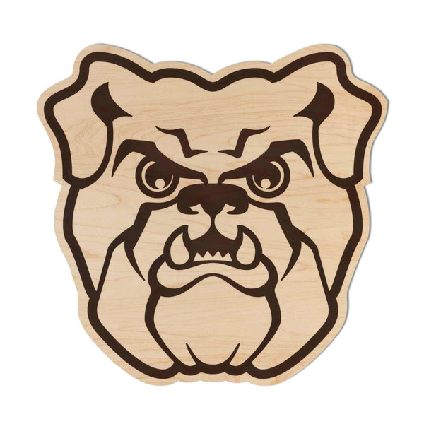 Butler University Bulldog Head Wall Hangings - Crafted from Cherry or Maple Wood -  Butler Bulldogs