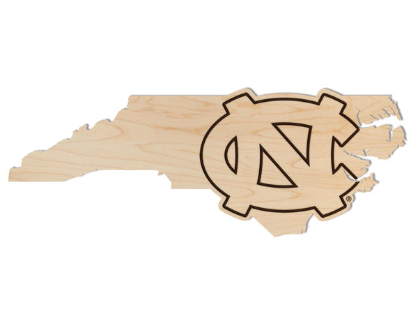 University of North Carolina Interlocked NC on State Wall Hanging – Crafted from Cherry and  Maple Wood - UNC Tarheels