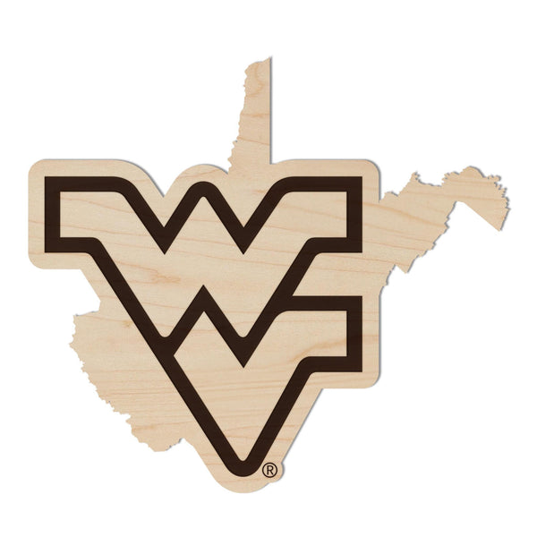 West Virginia University WV on State Magnet - Crafted from Cherry or Maple Wood - West Virginia Mountaineers