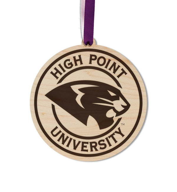 High Point University Panthers Ornament – Crafted from Cherry Wood or Maple Wood – High Point Panthers