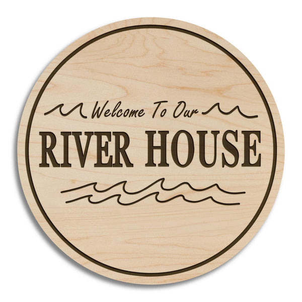 Welcome To Our River House Coaster – Crafted from Cherry or Maple Wood