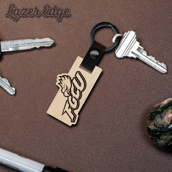 Florida Gulf Coast University Wooden Keychain – Crafted from Cherry or Maple Wood