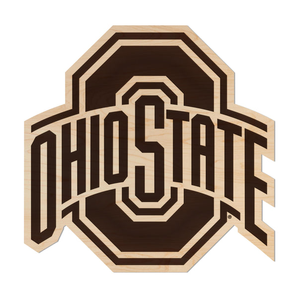 Ohio State University Block O Wall Hanging - Crafted from Cherry or Maple Wood - Ohio State Buckeyes