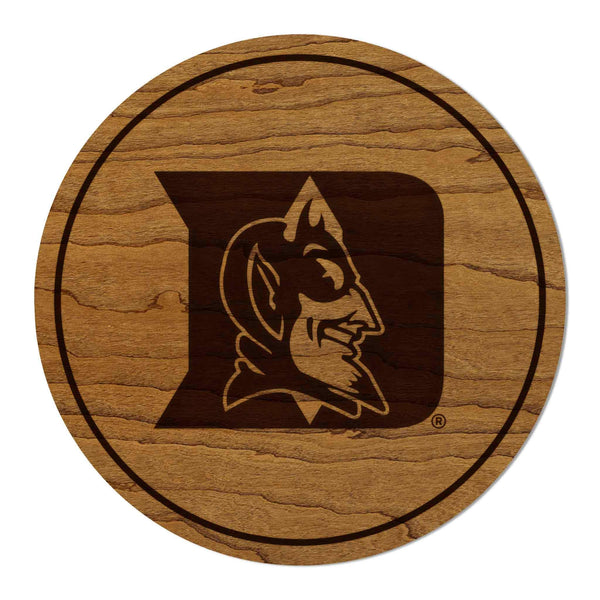 Duke Blue Devils Devil D Coaster– Crafted from Cherry or Maple Wood – Duke University
