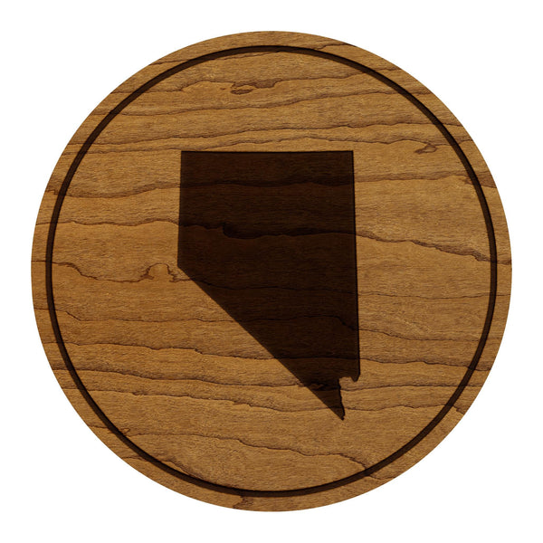 Nevada State Map Coaster - Crafted from Cherry or Maple Wood