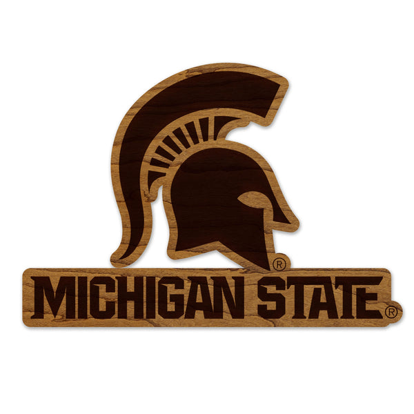 Michigan State University Wordmark Magnet - Crafted from Cherry or Maple Wood