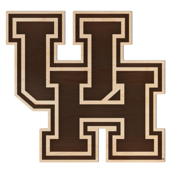 University of Houston UH Cutout Wall Hanging - Crafted from Cherry and Maple Wood - University of Houston Cougars