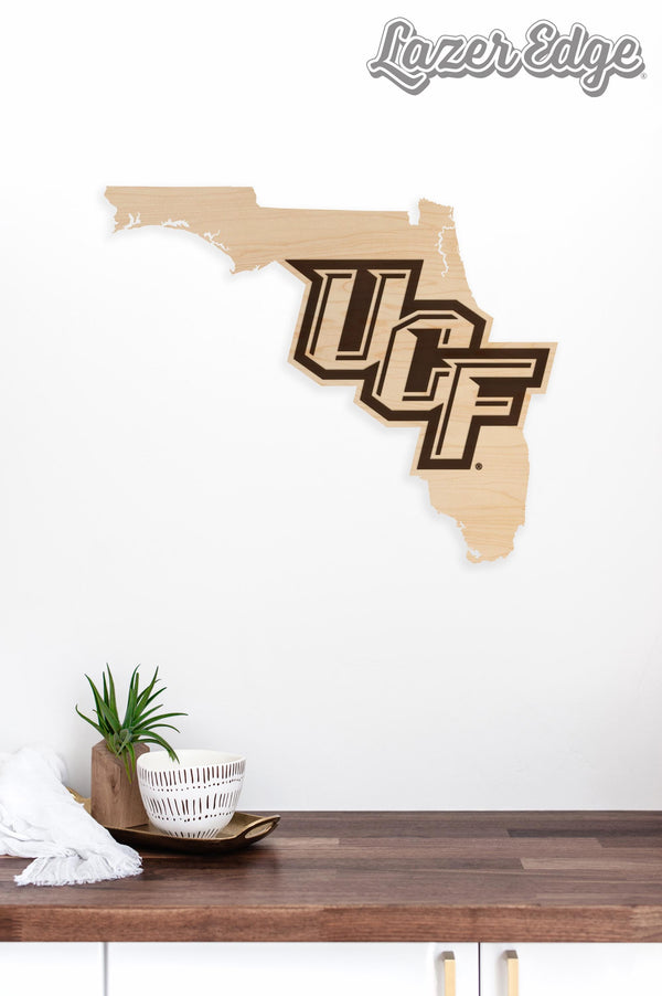 University of Central Florida UCF on State Wall Hanging – Crafted from Cherry and  Maple Wood - UCF Knights