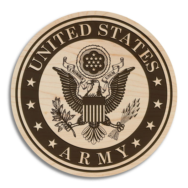 United States Army Seal Coaster - Crafted from Cherry or Maple Wood