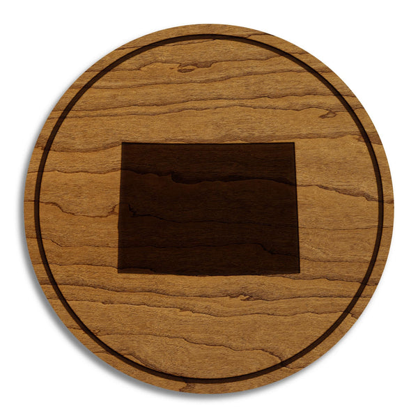 Colorado State Map Coaster - Crafted from Cherry or Maple Wood