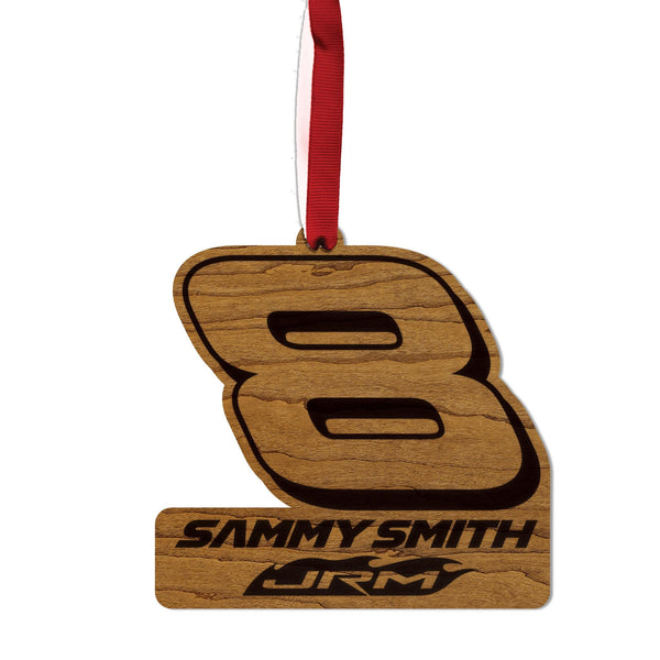 Sammy Smith #8 Wooden Ornament  | Crafted from Cherry and Maple Wood | Made in USA | Officially Licensed by JR Motorsports