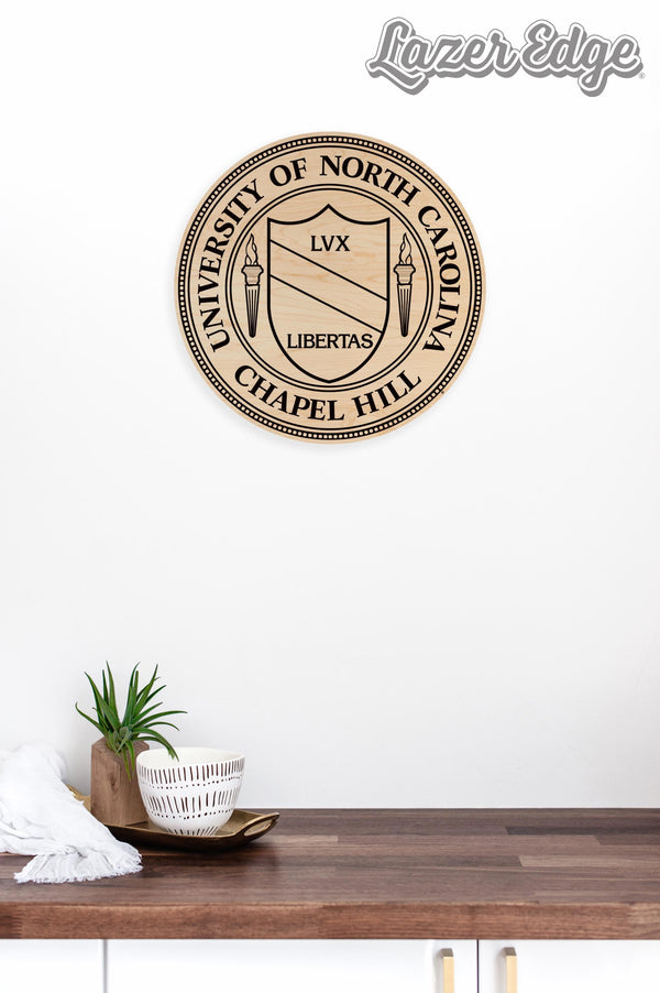 University of North Carolina University Seal Wall Hanging – Crafted from Cherry and  Maple Wood - UNC Tarheels