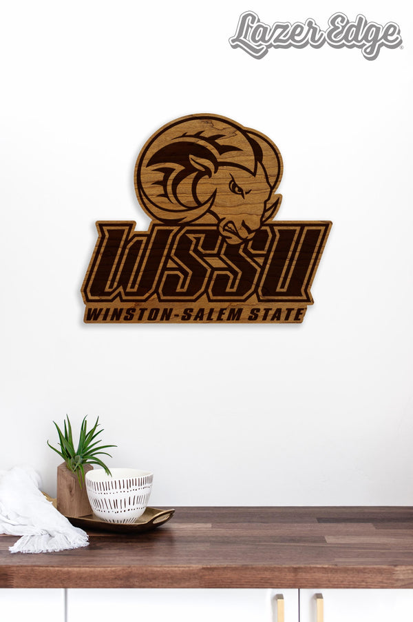 Winston-Salem State University Rams Wall Hanging - Crafted from Cherry and Maple Wood - WSSU Rams