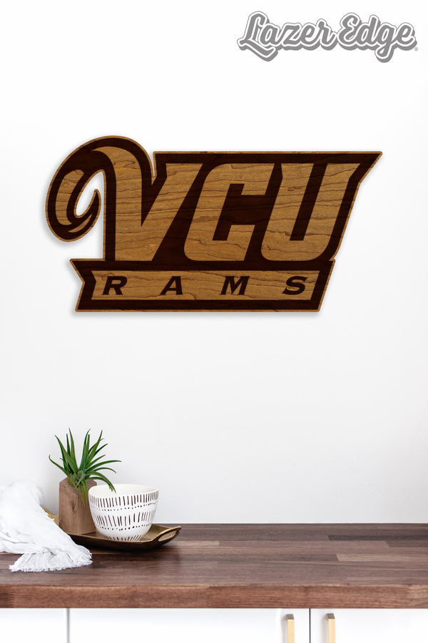 Virginia Commonwealth University Rams Wall Hanging - Crafted from Cherry and Maple Wood -VCU Rams