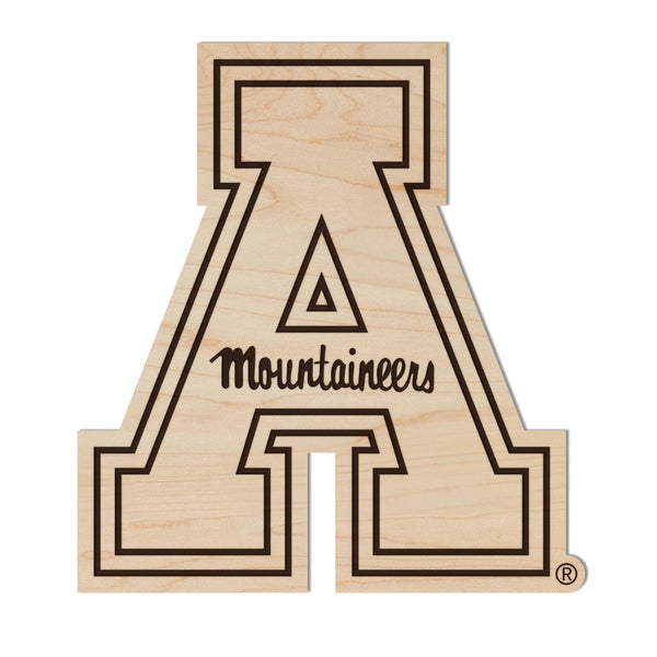 Appalachian State University Block A Magnet - Crafted from Cherry or Maple Wood - App State Mountaineers