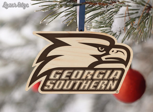 Georgia Southern University Eagle Ornament – Crafted from Cherry Wood and Maple – Georgia Southern Eagles