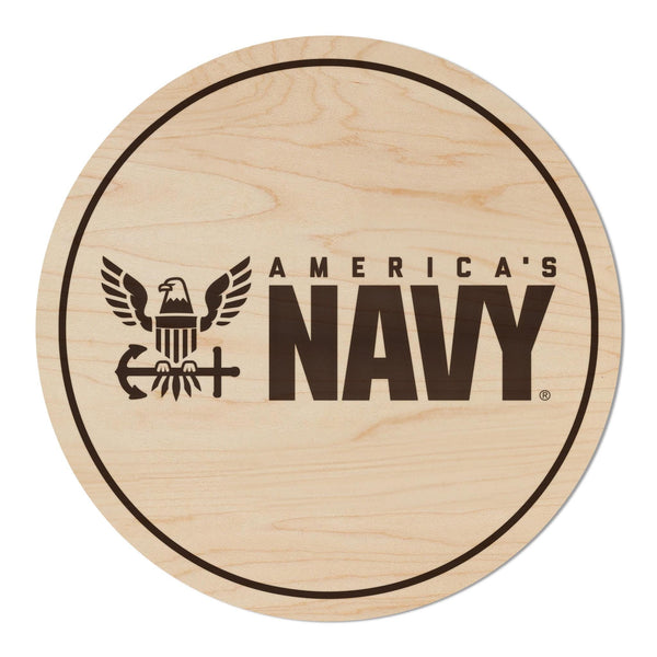 United States Navy America's Navy Coaster - Crafted from Cherry or Maple Wood