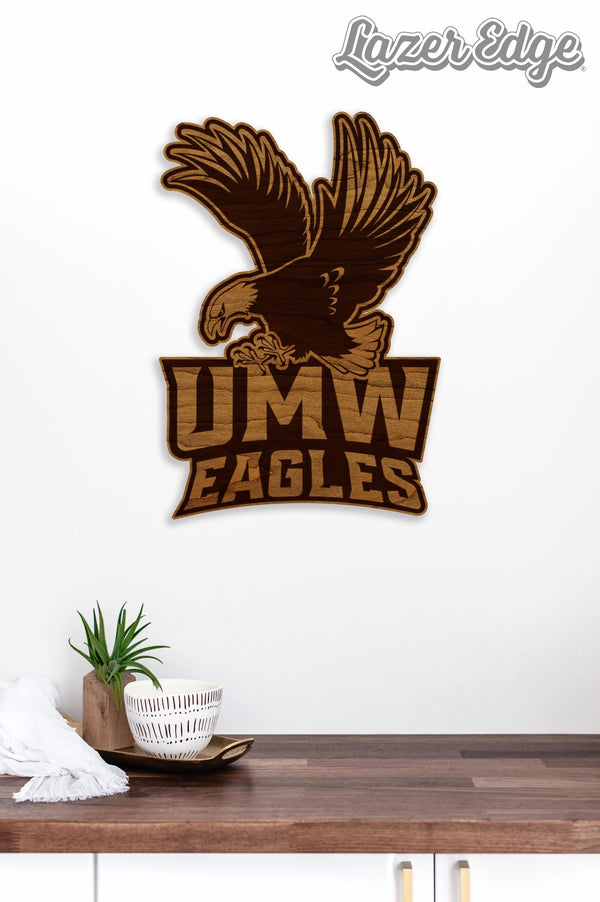 University of Mary Washington Eagles Wall Hanging - Crafted from Cherry and Maple Wood