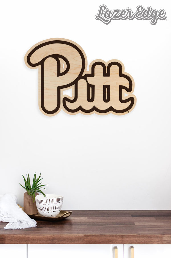 University of Pittsburgh Pitt Script Wall Hanging – Crafted from Cherry and  Maple Wood - Pitt Panthers
