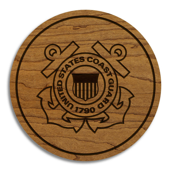 United States Coast Guard Coaster - Crafted from Cherry or Maple Wood