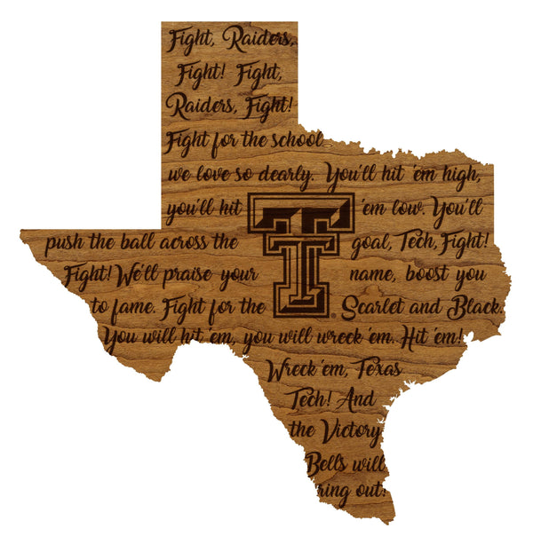 Texas Tech University Fight Song Wall Hanging – Crafted from Cherry and  Maple Wood - Texas Tech Red Raiders