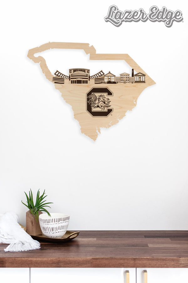 University of South Carolina Skyline Wall Hanging – Crafted from Cherry and  Maple Wood - USC Gamecocks