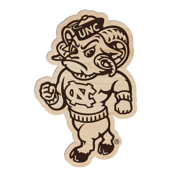 University of North Carolina Chapel Hill Strutting Ramses Magnet - Crafted from Cherry or Maple Wood - UNC Tar Heels