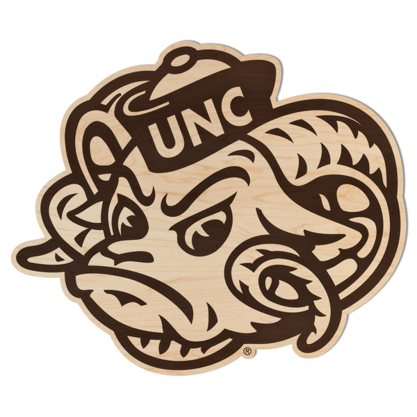 University of North Carolina Ramses Head Wall Hanging – Crafted from Cherry and  Maple Wood - UNC Tarheels