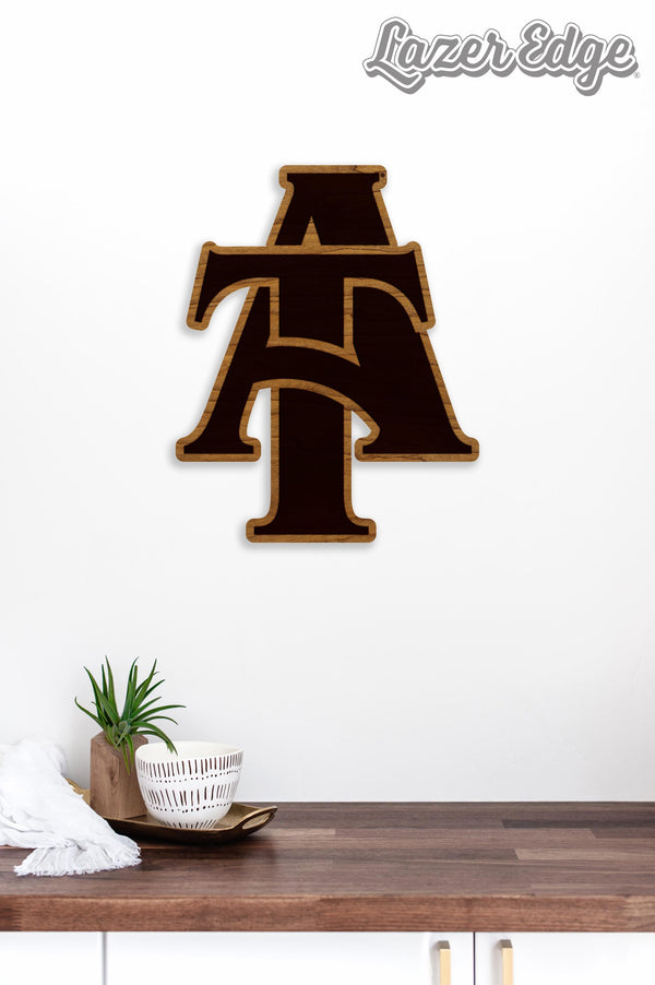 NCAT Aggies on State Wall Hanging - Crafted from Cherry or Maple Wood