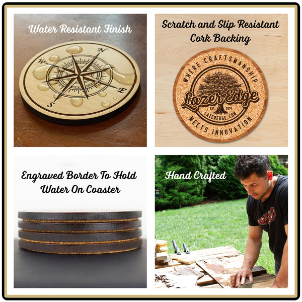 Missouri State Flag Coaster - Crafted from Cherry or Maple Wood