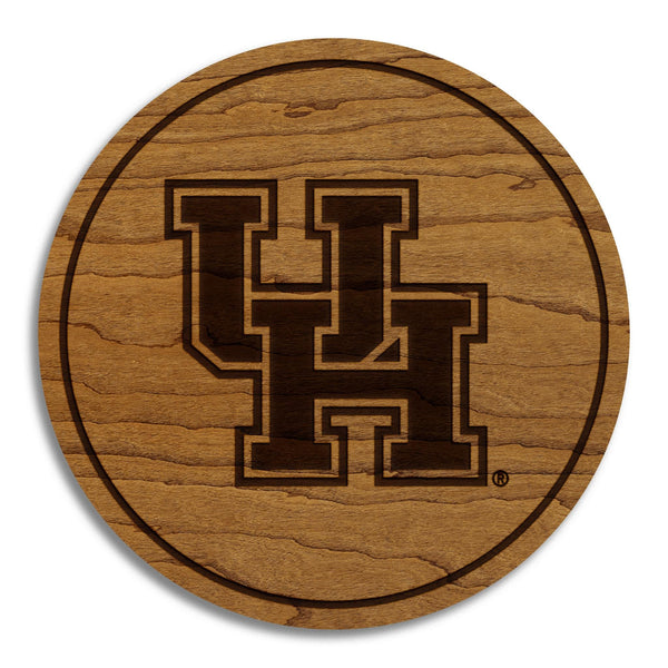 University of Houston UH Coaster – Crafted from Cherry or Maple Wood – University of Houston (UH)