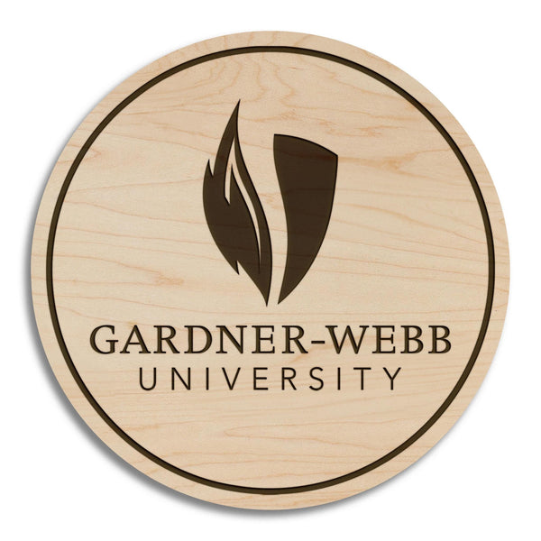 Gardner Webb University Academic Mark Coaster – Crafted from Cherry or Maple Wood – Gardner Webb Bulldogs