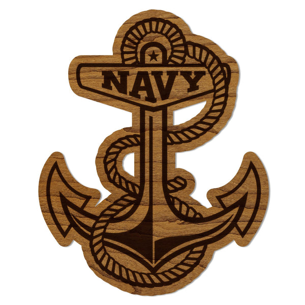 United States Naval Academy Anchor Magnet - Crafted from Cherry or Maple Wood - Air Force Navy Midshipmen