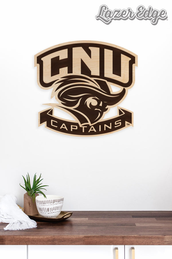 Christopher Newport University Captains Wall Hanging - Crafted from Cherry and Maple Wood - CNU Captains