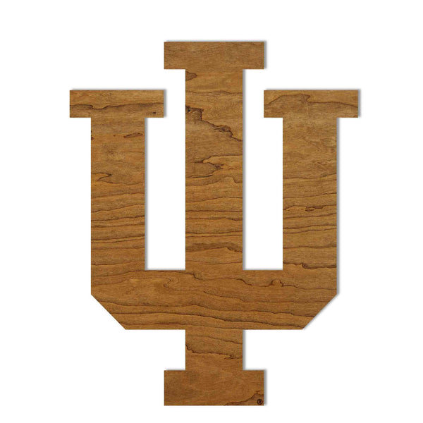 Indiana University IU Block Letters Wall Hanging - Crafted from Cherry or Maple wood - Indiana Hoosiers