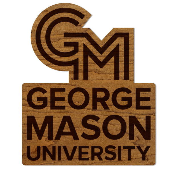 George Mason University Logo Wall Hanging - Crafted from Cherry and Maple Wood - George Mason Patriots