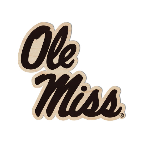 Ole Miss Logo Magnet - Crafted from Cherry or Maple Wood