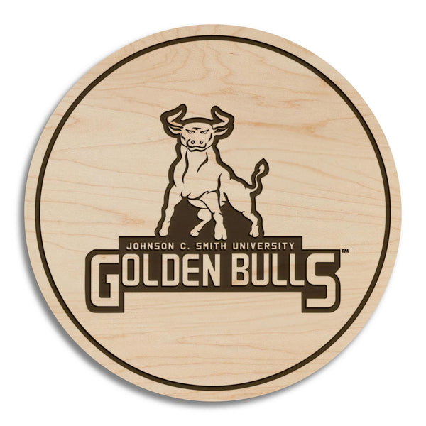 Johnson C. Smith University Golden Bulls Coaster – Crafted from Cherry or Maple Wood – JCSU Golden Bulls