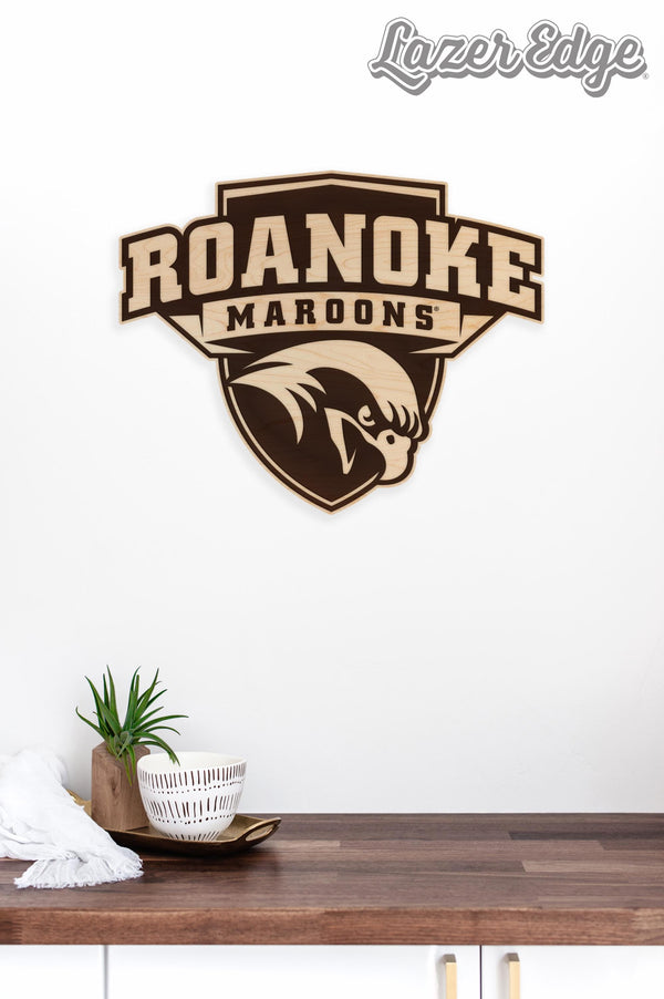 Roanoke College Maroons Wall Hanging - Crafted from Cherry and Maple Wood - Roanoke Maroons