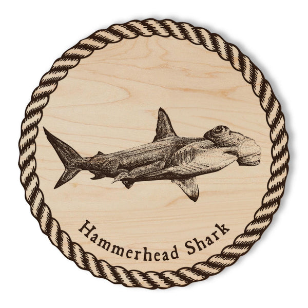 Hammerhead Shark Wooden Coaster - Crafted from Cherry or Maple Wood