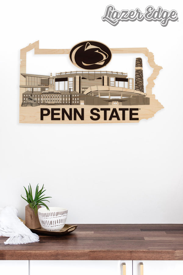 Penn State Nittany Lions Skyline Wall Hanging – Crafted from Cherry and  Maple Wood - Penn State Nittany Lions