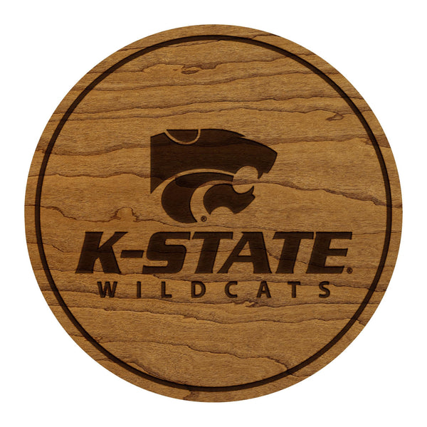 Kansas State University Wildcats Coaster – Crafted from Cherry or Maple Wood – Kansas State Wildcats