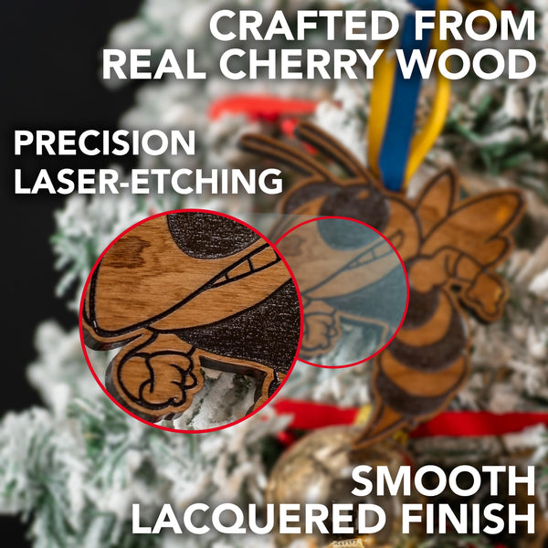 Clemson University Gentleman Tiger Ornament – Crafted from Cherry and Maple Wood