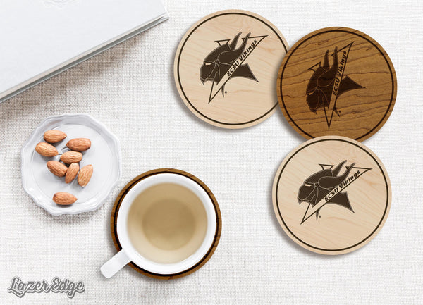 Elizabeth City State University Vikings Coaster – Crafted from Cherry or Maple Wood – ECSU Vikings