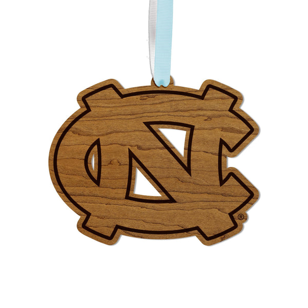 University of North Carolina Chapel Hill Interlocked NC Ornament – Crafted from Cherry and Maple Wood – UNC Tar Heels